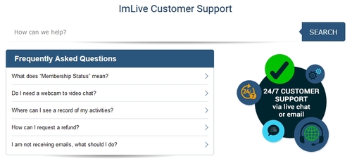 ImLive offers 24/7 live customer service