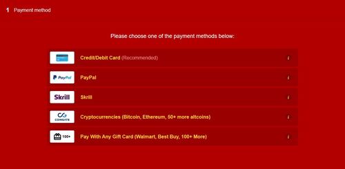 LiveJasmin offers multiple payment options