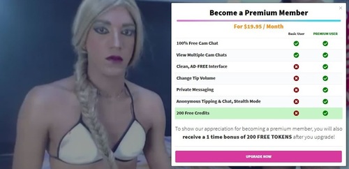 Premium membership to tranny sex cams on CamSoda.com
