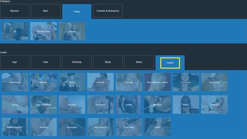 The advanced search tools featuring the fetish chat rooms on Sexier.com